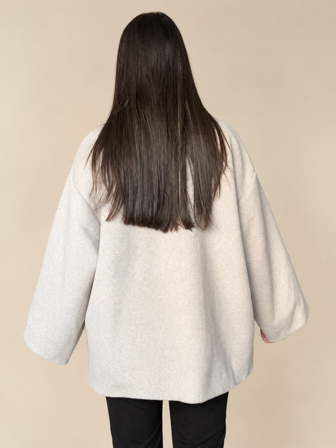 Veste oversize beige écharpe incluse RINES