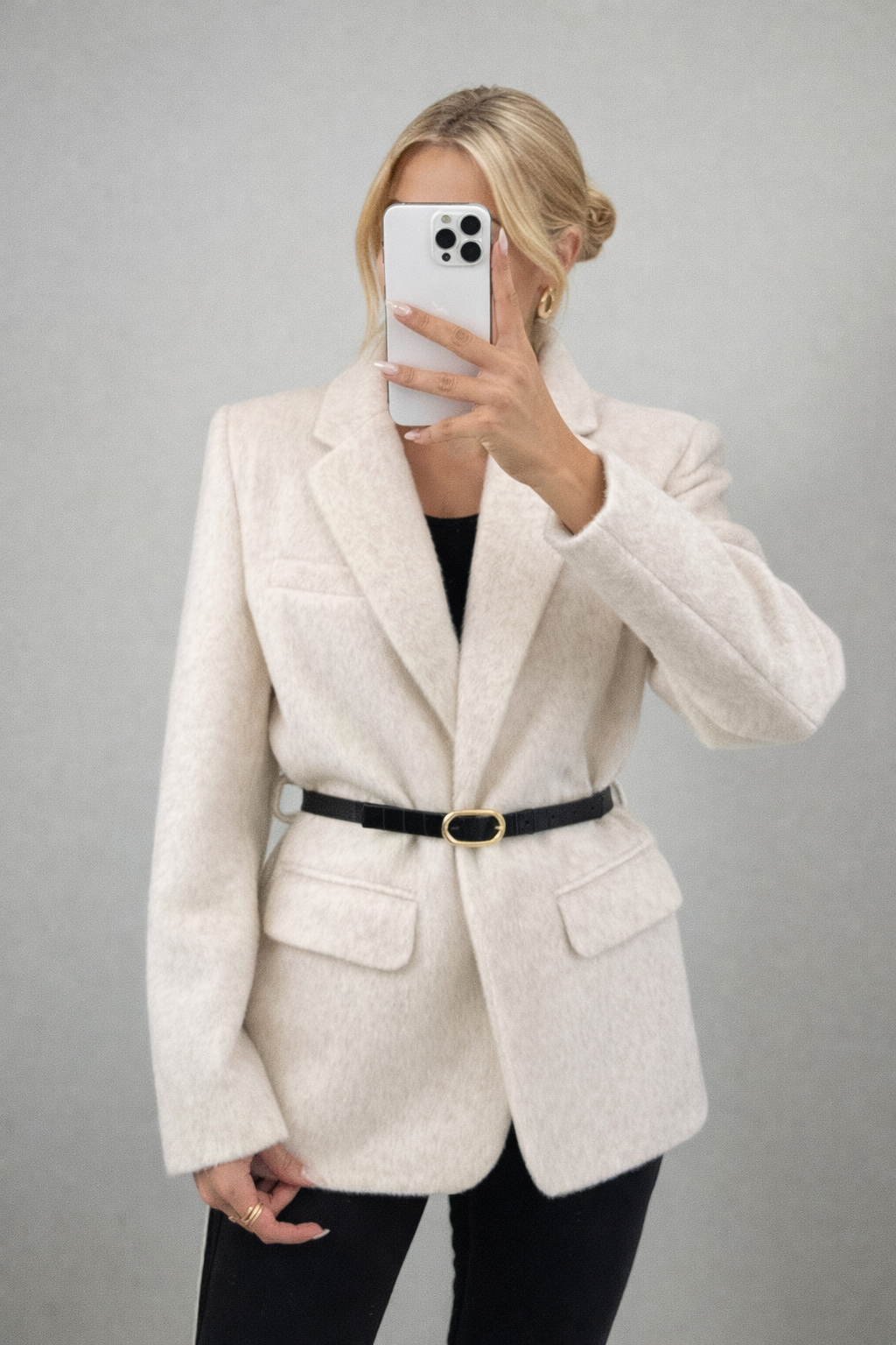 Le Blazer Effet Fourrure Beige