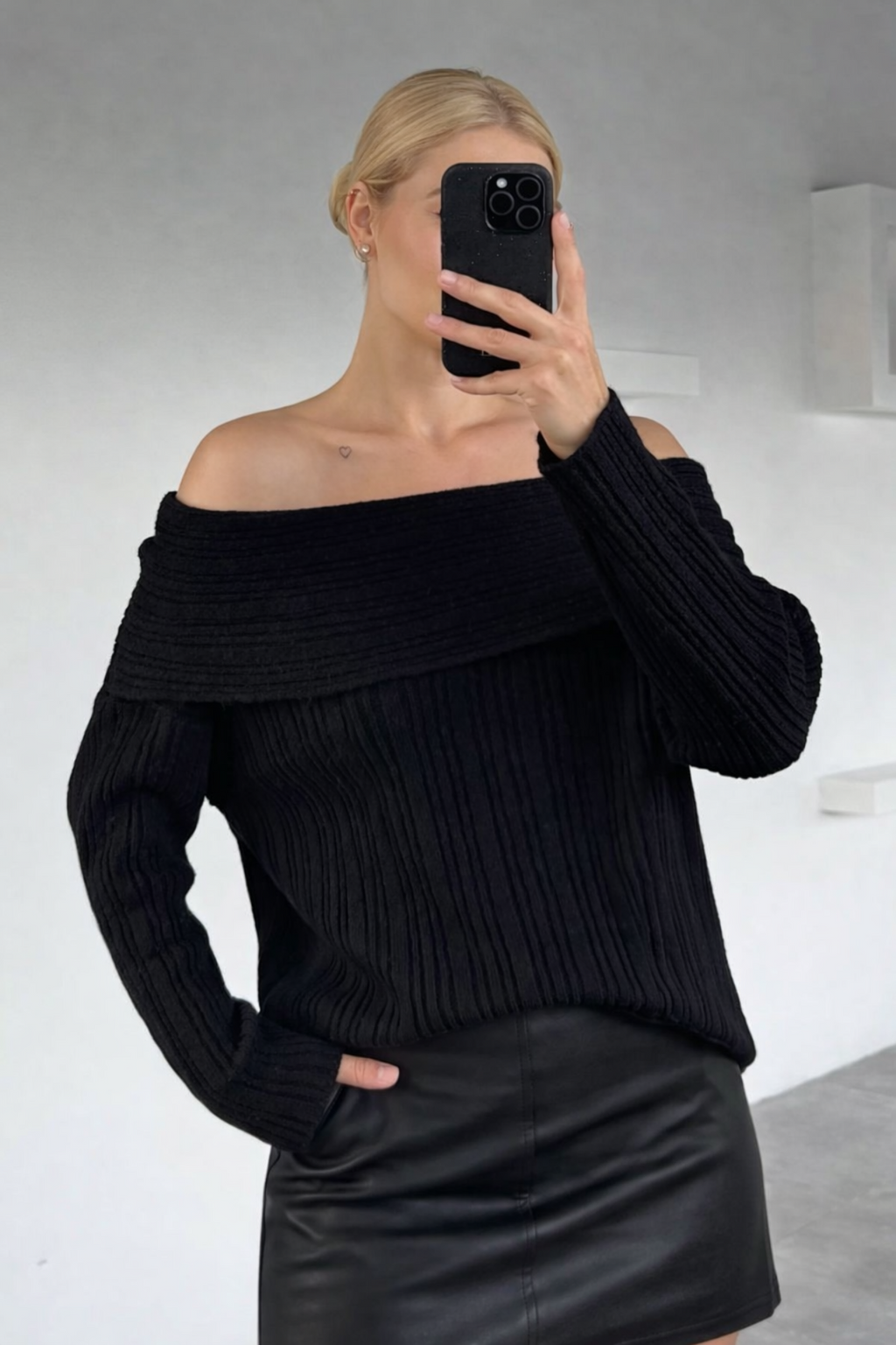 Pull Bardot Intemporel en Maille Côtelée