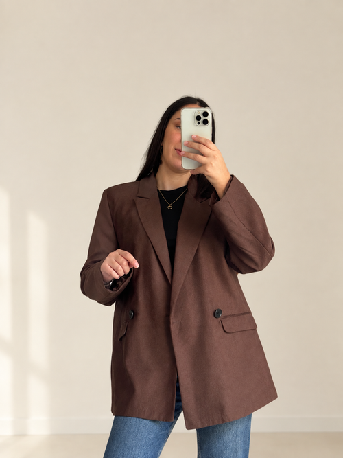 The Signature Brown Faux-Suede Blazer
