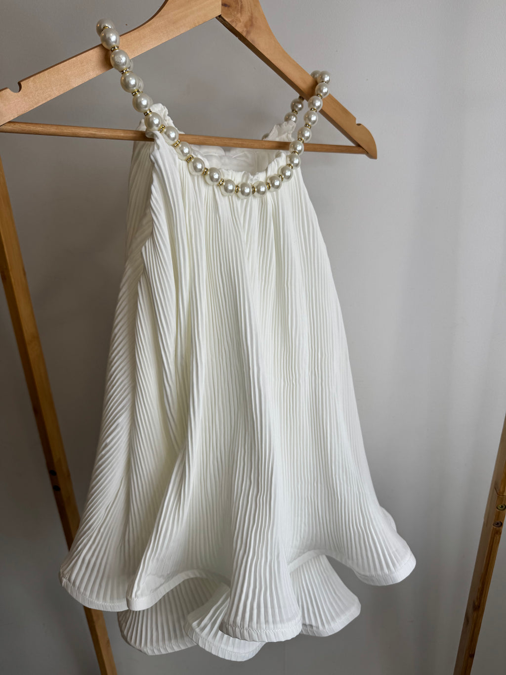 Blouse Fluide Blanche Col Perlé