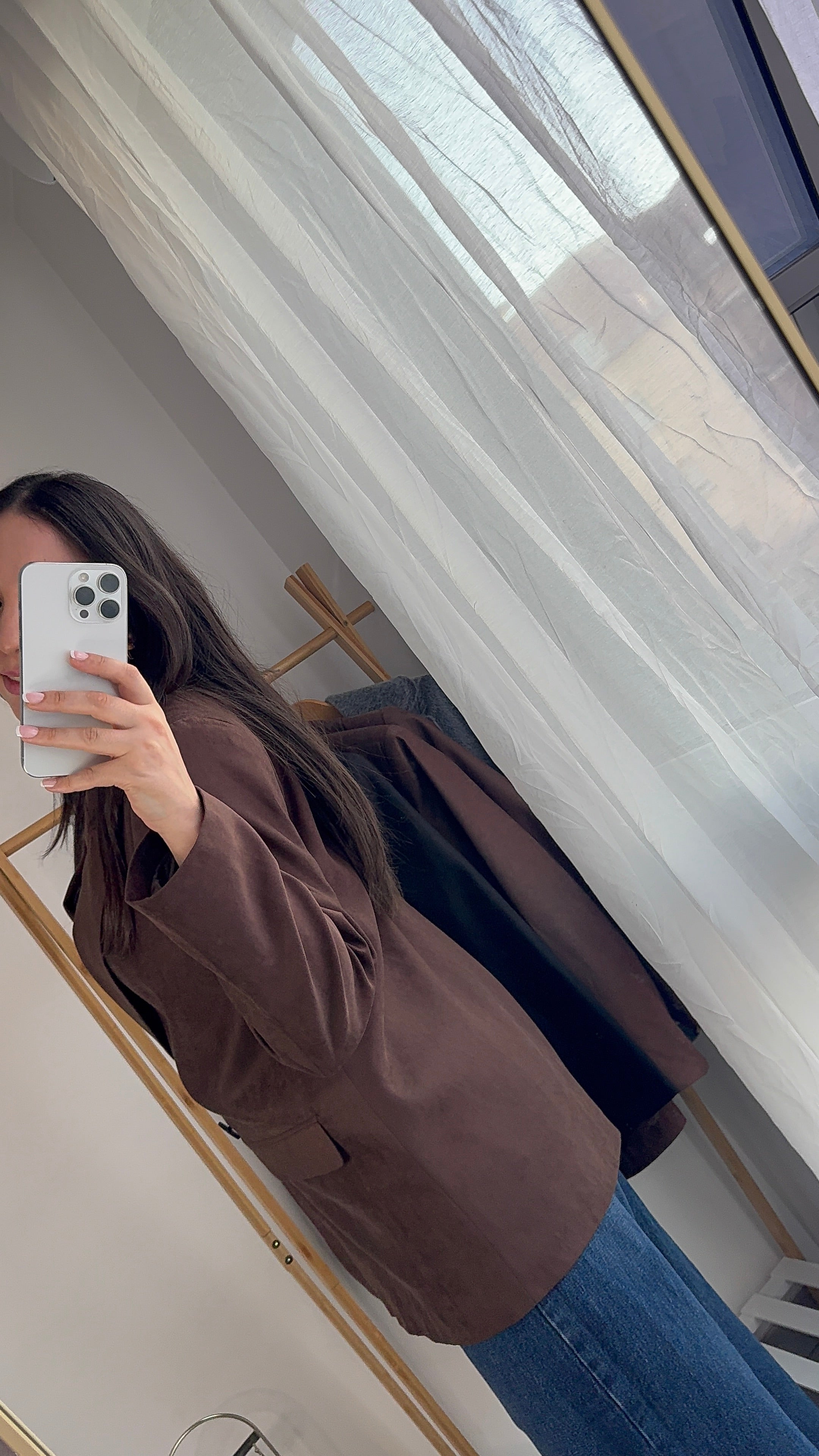 Le Blazer Signature Marron Effet Daim