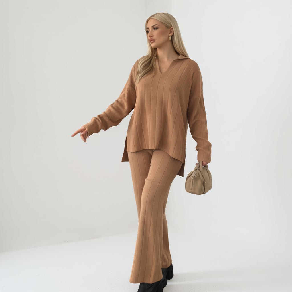 Ensemble Intemporel en Maille Camel
