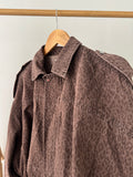 Veste Blouson Oversize Marron Motif Léopard – Col Chemise Zippé